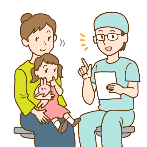 群馬県の邑楽郡千代田町のふくだ歯科・小児・矯正歯科　先生にカウンセリングをする